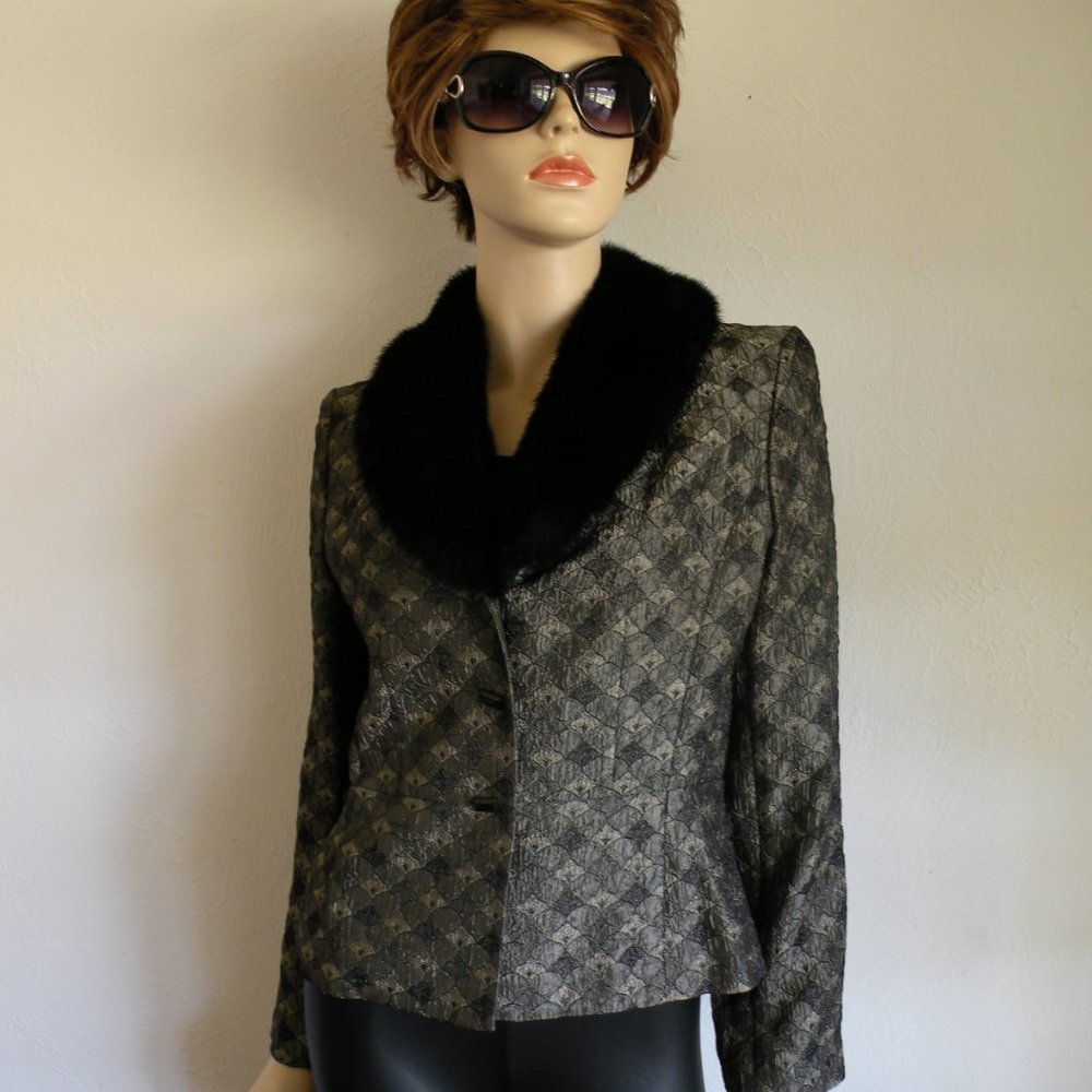 Amanda Smith Petite Blazer Top with Removable Faux